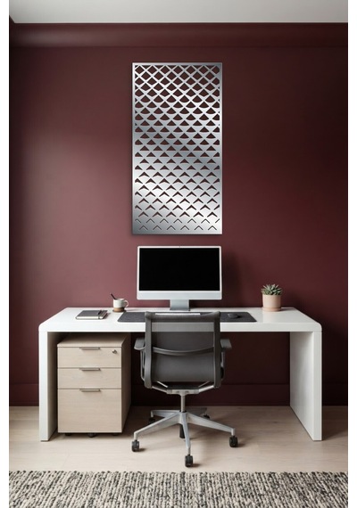 Pul Dekoratif Panel Metal Duvar Tablosu - Duvar Sanatı - Duvar Dekoru - Krom