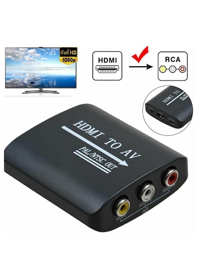 Hdmi To Av Rca Tos Çevirici Dönüştürücü Adaptör Hdmı To Av Rca