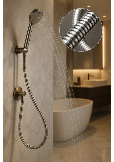 Proalet Lüks Duş Hortumu, 360 Derece Döner Spiral, Esnek, Paslanmaz Çelik, Vakumlu Ambalaj, Dayanıklı, Sızdırmaz, Banyo, Mutfak, Duş Seti Uyumlu, Yüksek Kalite Alaşım Çelik, 1,5 M + 20 Cm