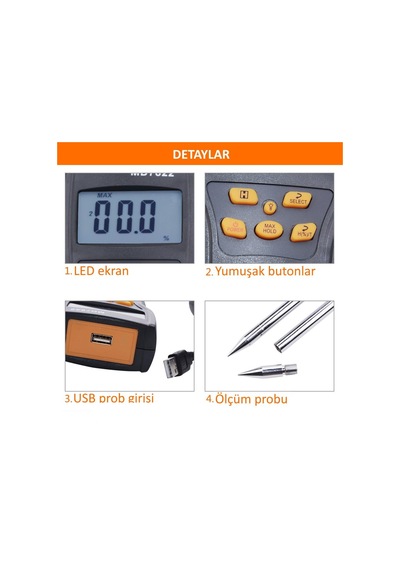 Wellhise Md7822 Dijital Tahıl Nemi Ölçer N11.899