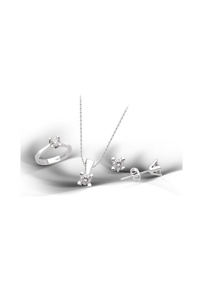 Kuyumcudükkani Tektaş Mini Set -24027-w-w 22 Beyaz