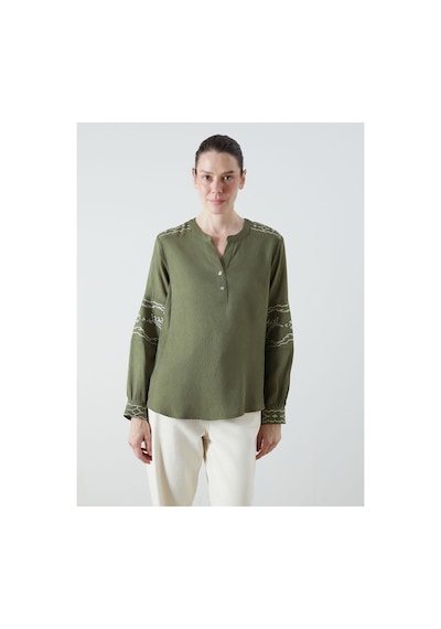 LC Waikiki Alıta Cıty Farkıyla Lcw Grace Yeşil Nakışlı Kaçık Yaka Uzun Kollu Kadın Bluz Yesil - 929700900 Yesil LC Waikiki Alıta Cıty Farkıyla Lcw Grace Yeşil Nakışlı Kaçık Yaka Uzun Kollu Kadın Bluz Yesil - 929700900 Yesil