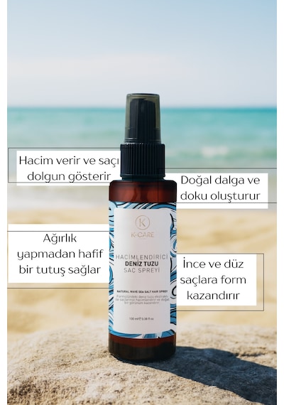 K K-care Cosmetics Doğal Dalga Sağlayan ve Hacim Veren Deniz Tuzu Saç Spreyi 100 ML﻿﻿