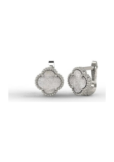 Roza Silver 925 Ayar Beyaz Sedef Taşlı Rodyum Yonca Gümüş Küpe Re10193