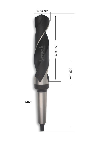 MTE 48 mm Mors Konik Saplı Matkap Ucu HSS (DIN 345)