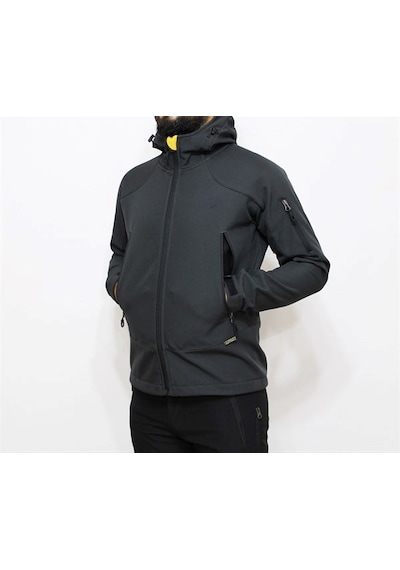 Orange Safety Softshell Gri Mont Ceket Siyah