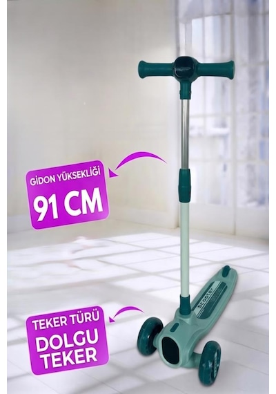 Işıklı Ve Müzikli Çocuk Scooterı4 Kademeli Ayarlanabilir Gidon Yüksekllikli Özel Tasarımlı Scooter Çok Renkli