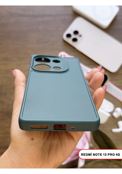 Redmi Note 13 Pro 4g Uyumlu Kamera Korumalı Darbeye Dayanıklı Renk Atmayan Keep Silikon Kılıf Haki