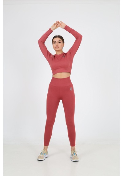Sportonex So22f006 Seamless Kadın Crop Gül Kurusu