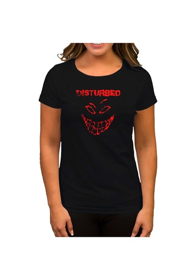 Disturbed Logo Essential Siyah Kadın Tişört Siyah
