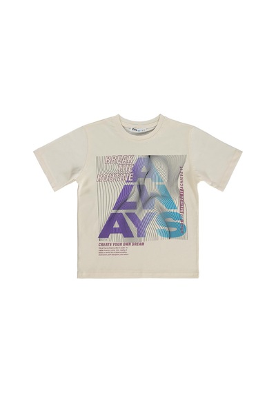 Civil Boys Always Baskılı 10-13 Yaş Tişört - Ekru