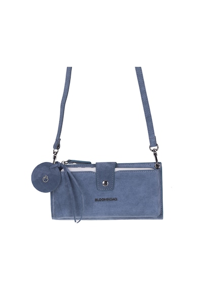Bloominbag Iris Still Lozan Hakiki Süet Çapraz Askılı Telefon Bölmeli Cüzdan Çanta Mavi