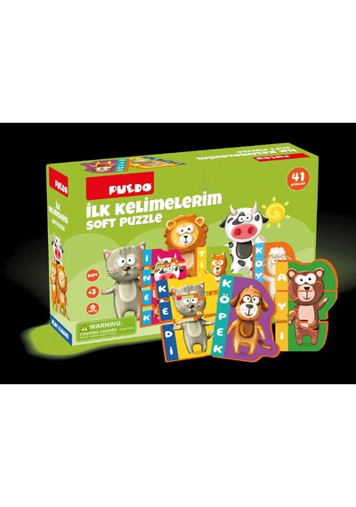 Puedo İlk Kelimelerim Eva Puzzle Hayvanlar 41 Parça Eğitici 3+ Çocuk Oyuncak Seti