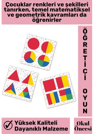 Preschool Zeka Görsel Algı Geometrik Şekiller Renk Öğretici Okul Öncesi Eğlenceli-renkler Şekiller