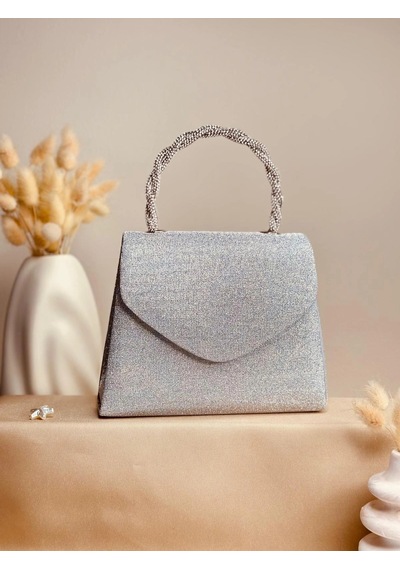 Elora Atelier Elora Lurex Dokulu Simli Gümüş Çanta Çok Renkli