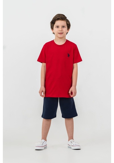 U.S. Polo Assn. U.s Polo Assn. Erkek Çocuk Kırmızı Bermuda Takım Us2427-c-v3 Kırmızı