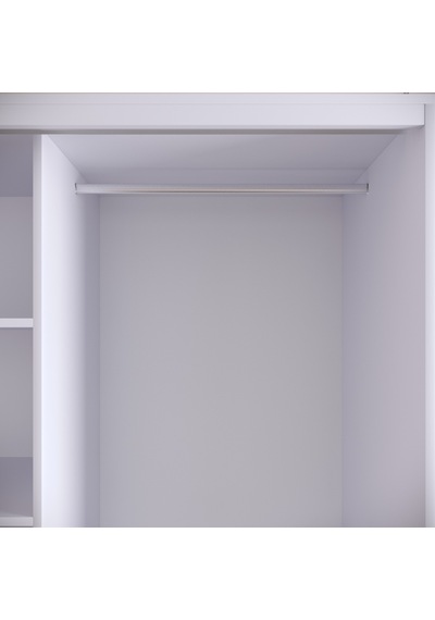Pasific Home Martin 2 Kapaklı Sürgülü Gardırop Elbise Dolabı Beyaz - Beyaz Mermer 150 CM