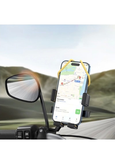 Blackbird Game Center Motosiklet Bisiklet Telefon Tutucu Ayna Bağlantılı Motor Tutacağı Scooter Bts15 Siyah