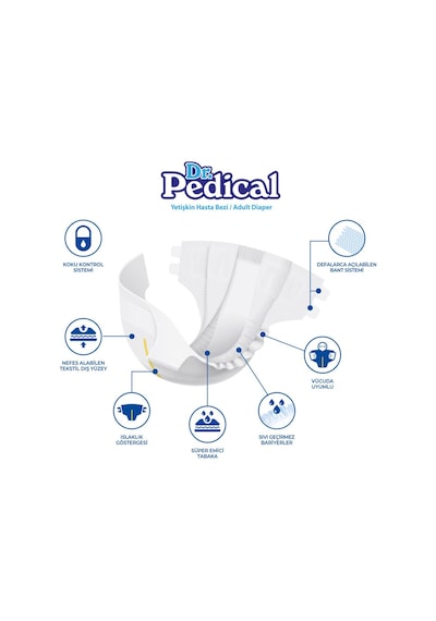 Dr.pedical Belbantlı Hasta Bezi Small Küçük Beden 60 Adet S