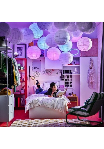 Ikea Bredvecklare Tek Kişilik Nevresim Takımı 150 X 200 Cm Lacivert - Beyaz