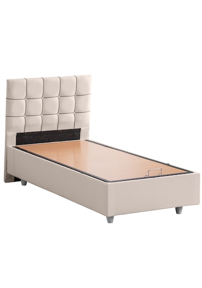 Tavira Tek Kişilik Baza Başlık Letto Yatak Seti - Krem 90 x 190