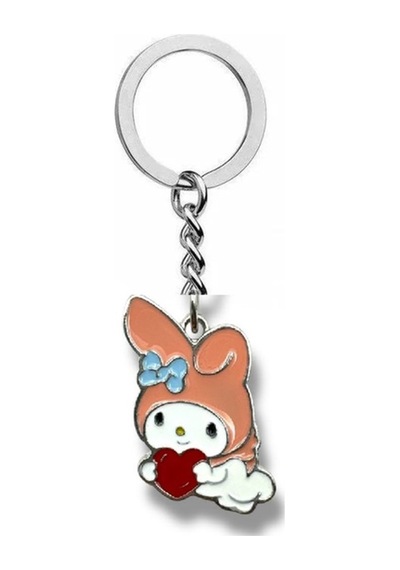 Kalp Tutan My Melody Figürlü Pembe Anahtarlık Sevimli Karakter Aksesuar