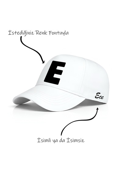 Ogc E Harfi Unisex Şapka Beyaz