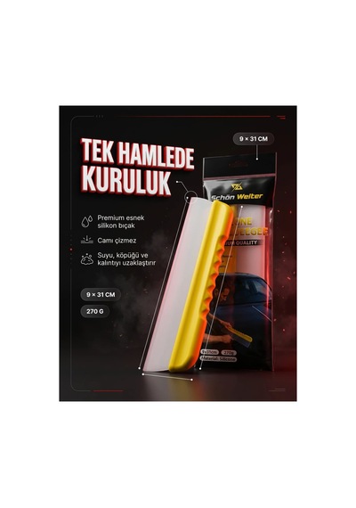 Silikon Ultra Profesyonel Cam Çekçeği 9x31 Cm - 270 Gram