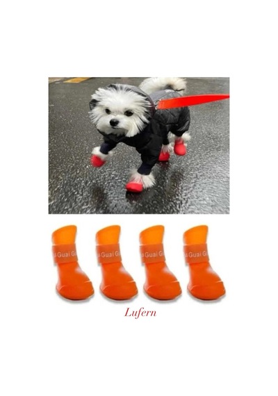 Özel Tasarım Su Geçirmez Silikon Kedi Köpek Ayakkabısı Cırt Cırtlı Kaymaz Evcil Hayvan Pati Koruma