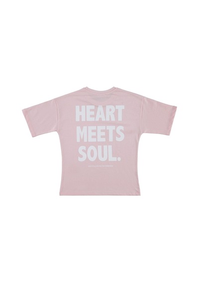 Civil Girls Heart Baskılı 10-13 Yaş Tişört - Pudra