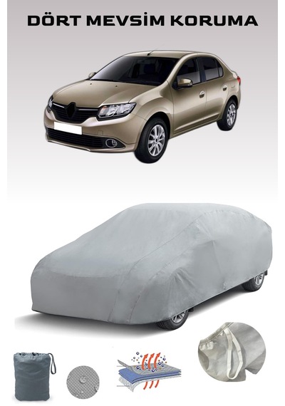 Gri Renault Symbol Sedan Araba Brandası, Oto Örtüsü, Araba Çadırı Gri