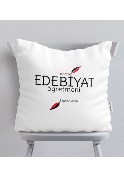 Kişiye Özel Edebiyat Öğretmeni Beyaz Yastık-5