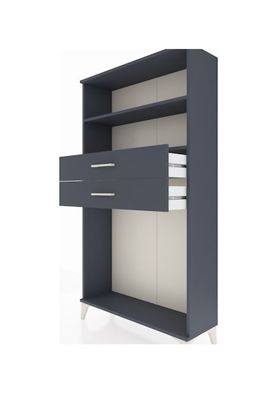 Arges Dolap 2 Raflı 2 Çekmeceli 88x30x163 Antrasit-antrasit Antrasit
