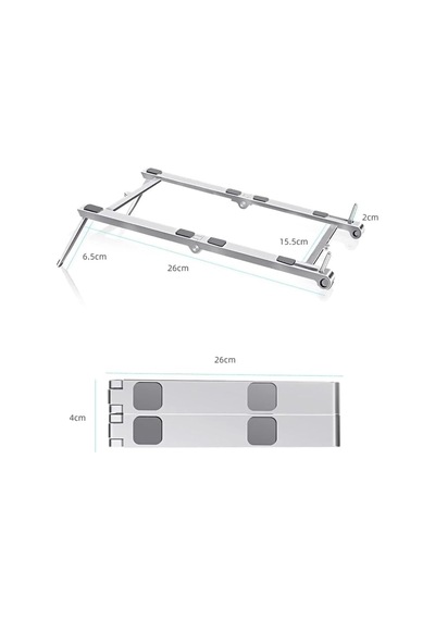 Ayarlanabilir Yüksek Kalite Metal Laptop Dizüstü Stand, Katlanabilir Taşınabilir Laptop, Tablet Telefon Yükseltici Standı Tutucusu, İpad Uyumlu, Macbook Uyumlu