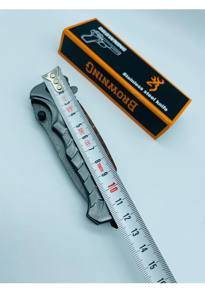 Browning Ahşap Kasa Yarıotomatik Kamp Çakı//21cm-hc4 Gümüş - Kahverengi