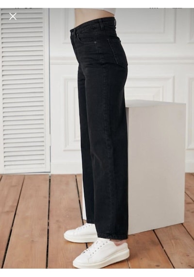 Lavajeans Kadın Siyah Lavajeans Yüksel Bel Bol Paça Kot Pantolon Siyah