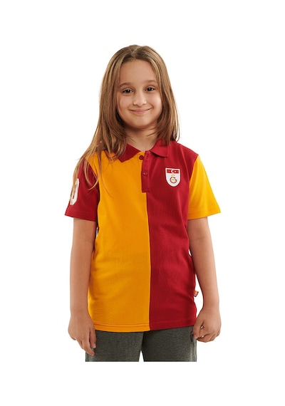 Gsstore Galatasaray Metin Oktay Çocuk Polo T-shirt C88084 Kırmızı - Sarı