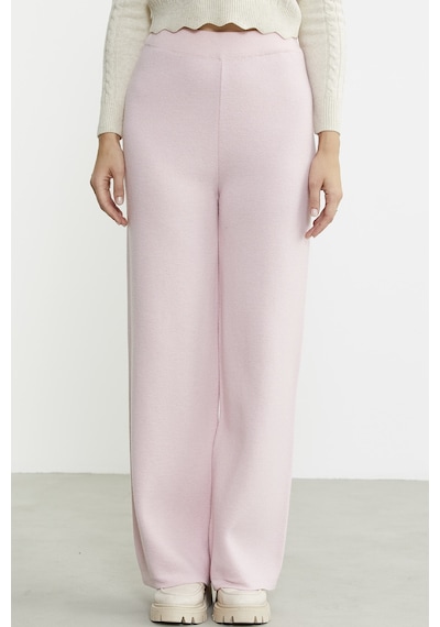 Sementa Bol Paça Lastikli Triko Pantolon - Pembe Mavi