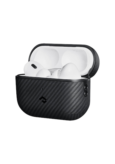Apple Uyumlu  AirPods Pro 2 Kılıf Magsafe Özellikli 600d Aramid Fiber Pitaka Classic Seri Black-grey Twill