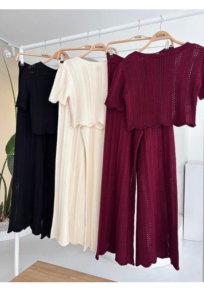 Veraura Lifestyle Triko Bluz Pantolon İkili Takım 10084-025 siyah