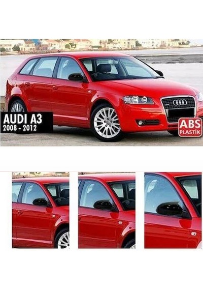 Audi A3 2008-2013 Uyumlu Parlak Siyah Batman Ayna Kapağı
