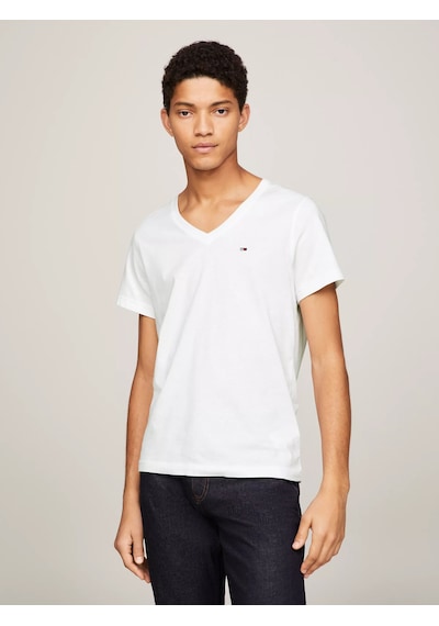 Tommy Hilfiger Erkek Tjm Orjinal Jersey V Yaka T-shirt -beyaz Beyaz