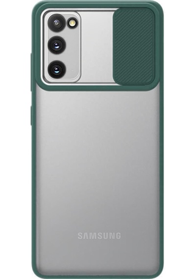 Samsung Galaxy S20 FE ile Uyumlu Kapak Lensi Açılır Kapanır Kamera Korumalı Silikon Kılıf