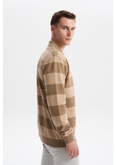 AR-MA Arma Erkek Ribanalı Regular Fit Çizgili %100 Pamuk Ringel Ottoman Kumaş Polo Yaka Düğmeli Sweatshirt K30554952602 Gri - Bej AR-MA Arma Erkek Ribanalı Regular Fit Çizgili %100 Pamuk Ringel Ottoman Kumaş Polo Yaka Düğmeli Sweatshirt K30554952602 Gri - Bej