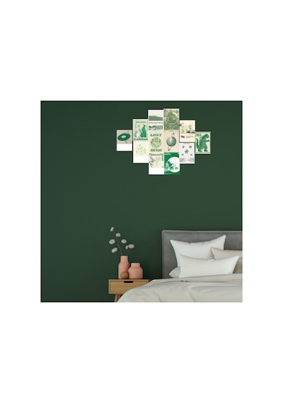 A5 Greenish Fairycore Indie Wall Collage Poster Seti Hediyelik Genç Odası Estetik Duvar Afişi