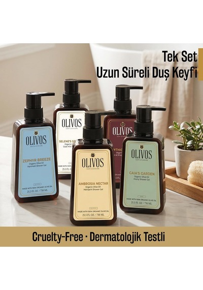 Doğal Zeytinyağlı Duş Jeli - Nemlendirici Ve Besleyici, Hassas Ciltler İçin İdeal, 750ml Yoğun Nemlendirme Ve Pürüzsüz Cilt 5x750 Ml, 5'li Set Diğer