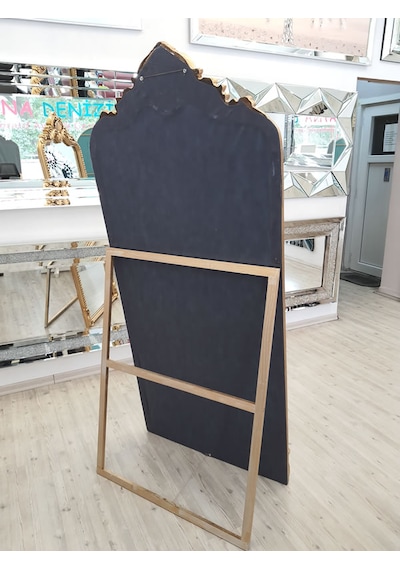 Ayna Denizi Princess Gold Model Altın Renk Dekoratif Ayaklı Boy Aynası Altın