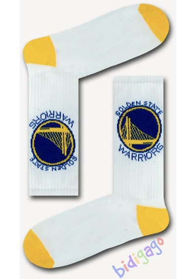 Golden State Warriors Long Atletik Unisex Kolej Çorap Beyaz