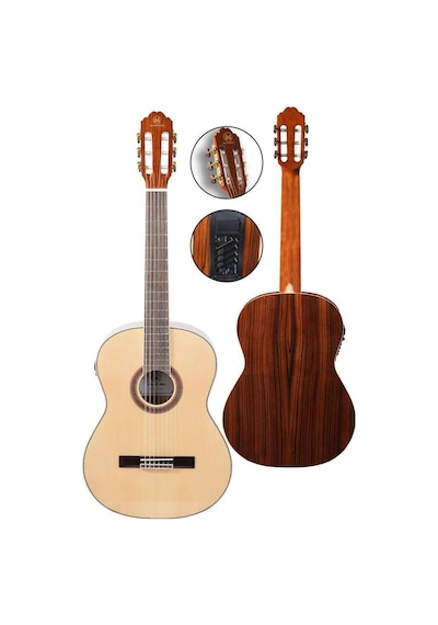Maxword X45-EQ Ekolayzerli Profesyonel Elektro Klasik Gitar Seti Natural El Yapımı
