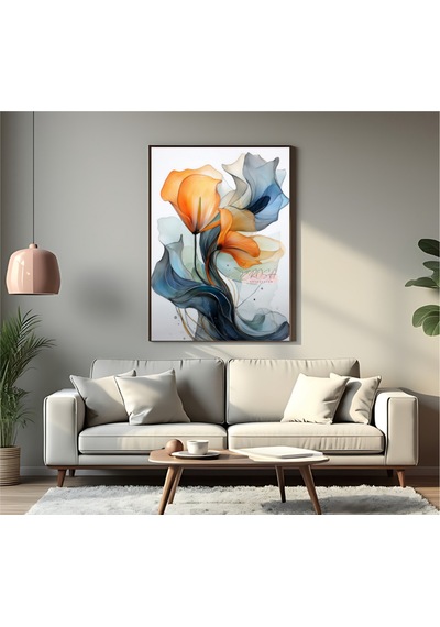 Çerçevesiz Poster Çiçek Desenleri